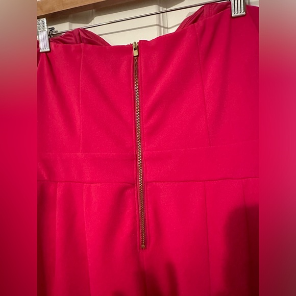 Express strapless sweetheart neckline jumpsuit magenta hot Barbie pink - Picture 4 of 8